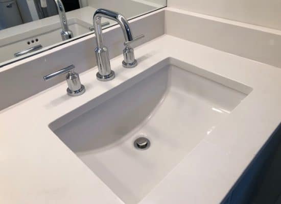 new sink in a bathroom remodel