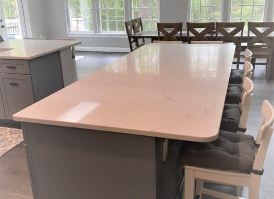 new countertop island for a kitchen remodel in maryland