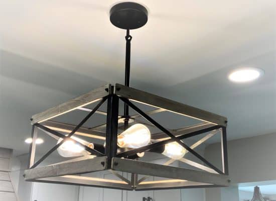 new light fixture has part of a kitchen remodel in maryland