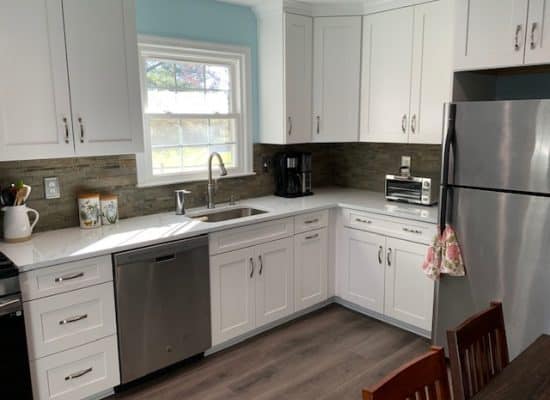 brand new cabinet installations in maryland white with silver accents